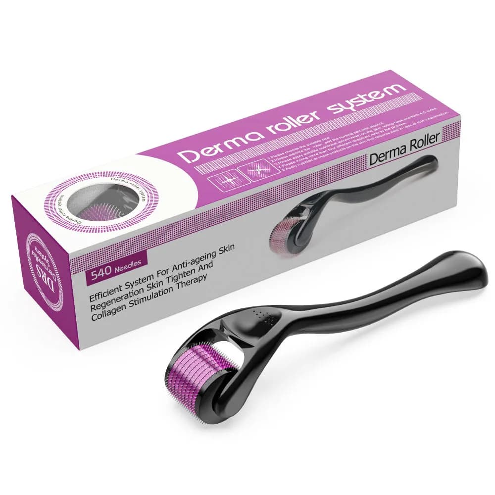 Derma Roller pour la Croissance des Cheveux et de la Barbe, 540/0.2/0.25mm, Microneedle, Anti-Acné, 