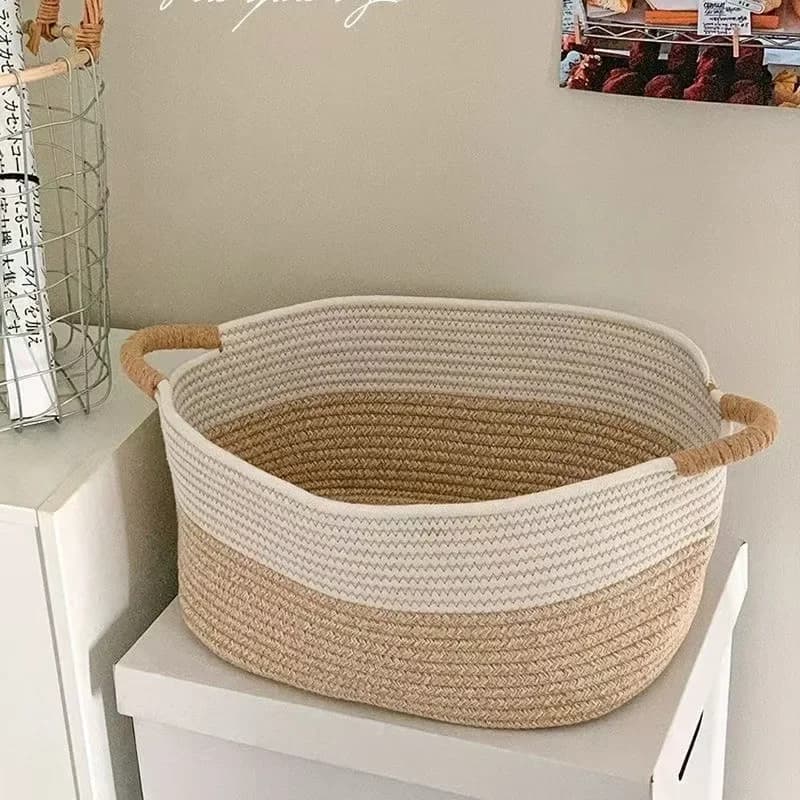 Paniers tissés en corde pour organiser le panier de rangement en corde tissée panier à jouets multif