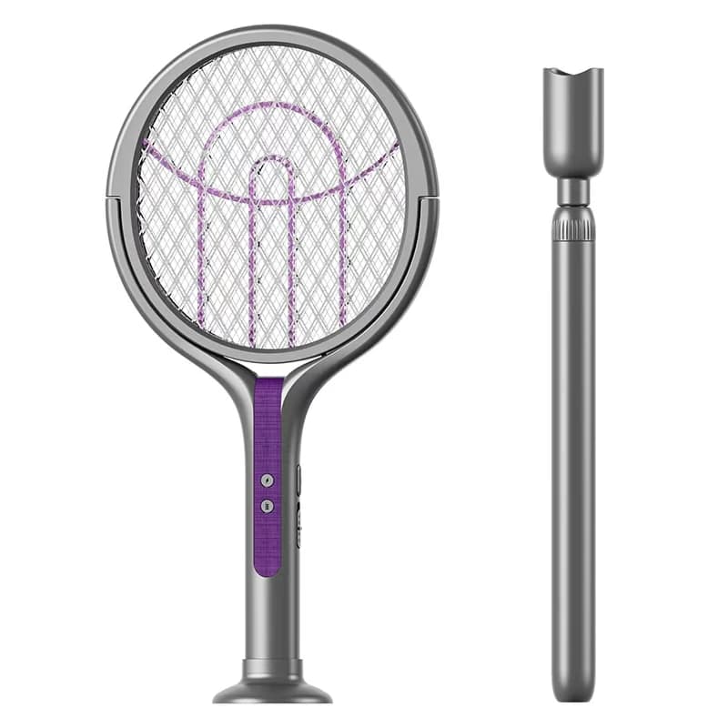 Raquette anti-insectes à tête rotative, rechargeable, tapette électrique anti-mouches, tue-mouches e
