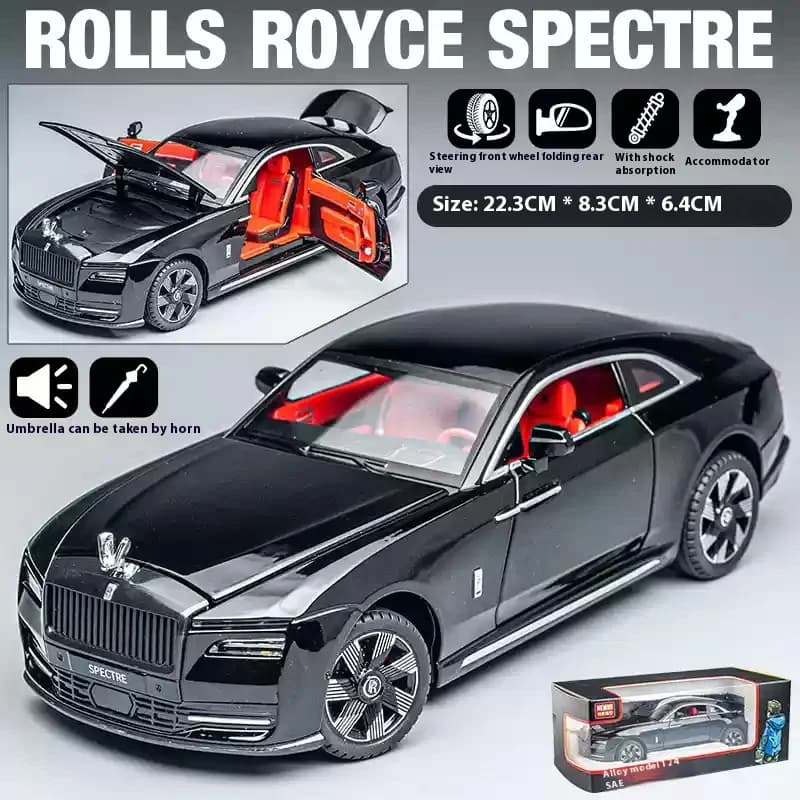 Véhicule jouet modèle en alliage brillant Rolls-Royce 1:24, meilleure collection pour les amateurs d