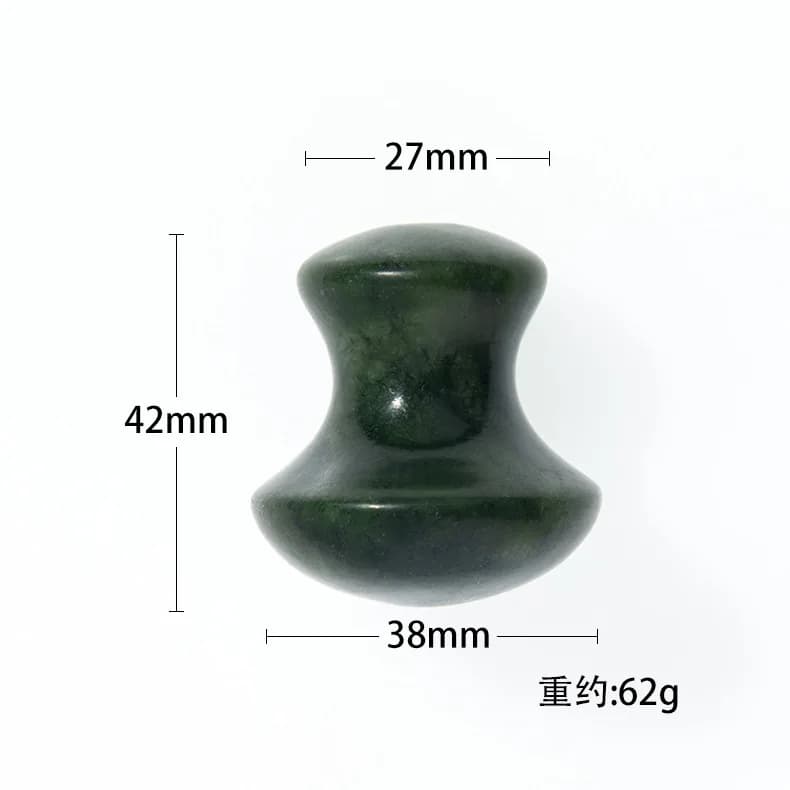 Rouleau de massage facial en pierre de quartz vert naturel, forme champignon, pour le soin des yeux 