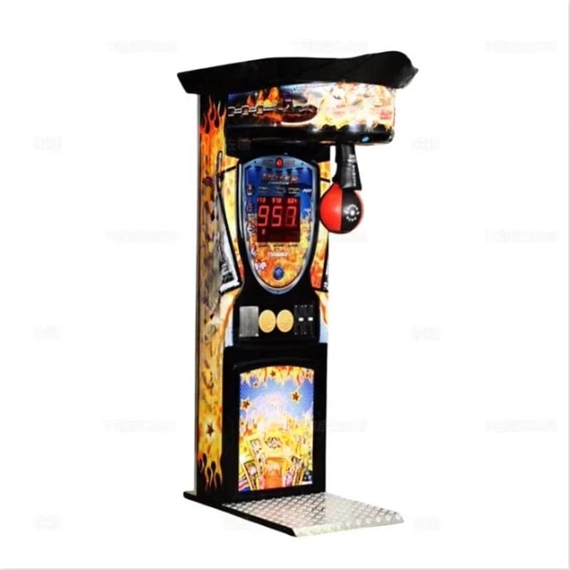 Machine d'arcade de boxe personnalisée à monnayeur avec code QR, équipement de jeu de test de force 
