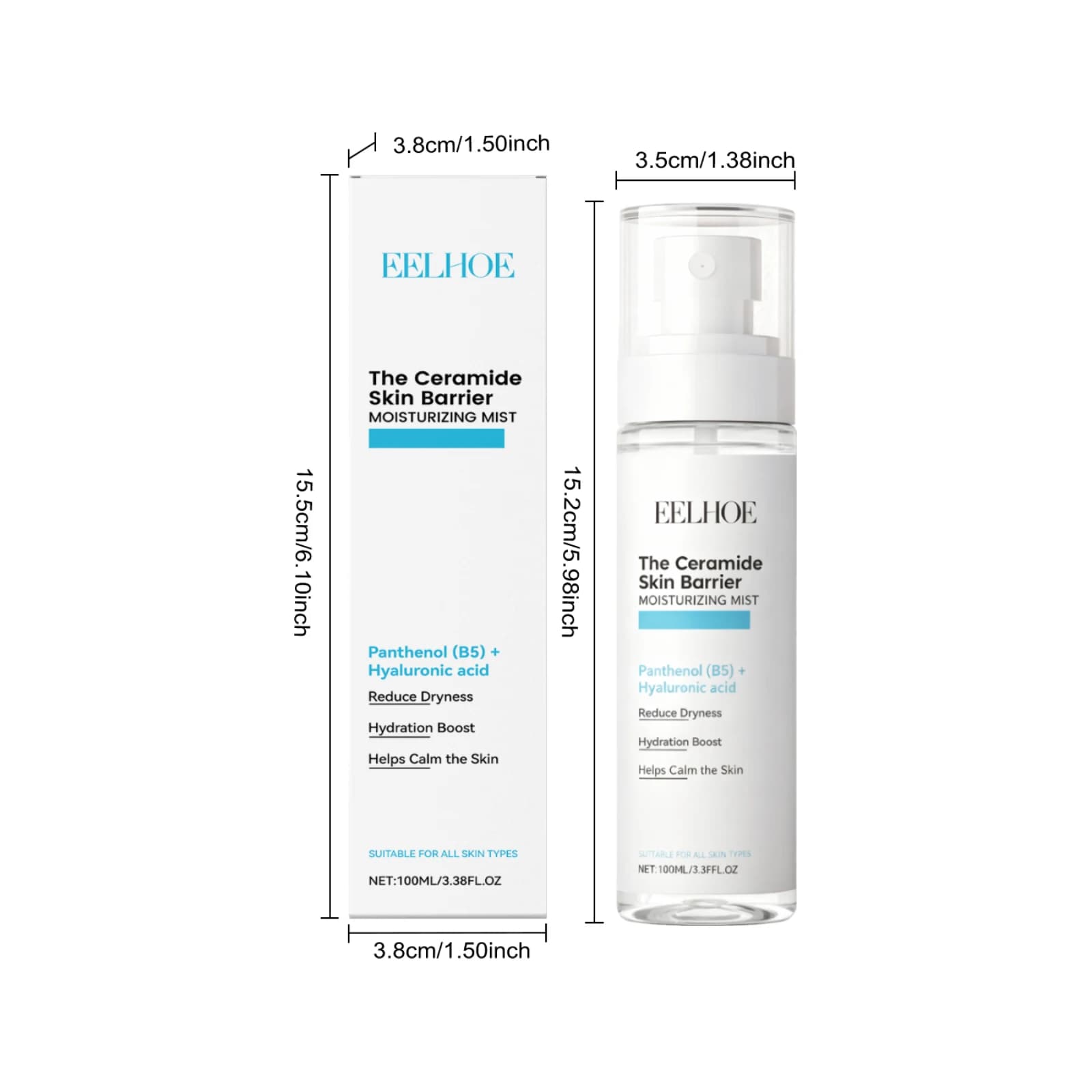 Brume hydratante pour le visage à l'acide hyaluronique, contrôle de l'huile, minimise les Pores, raf