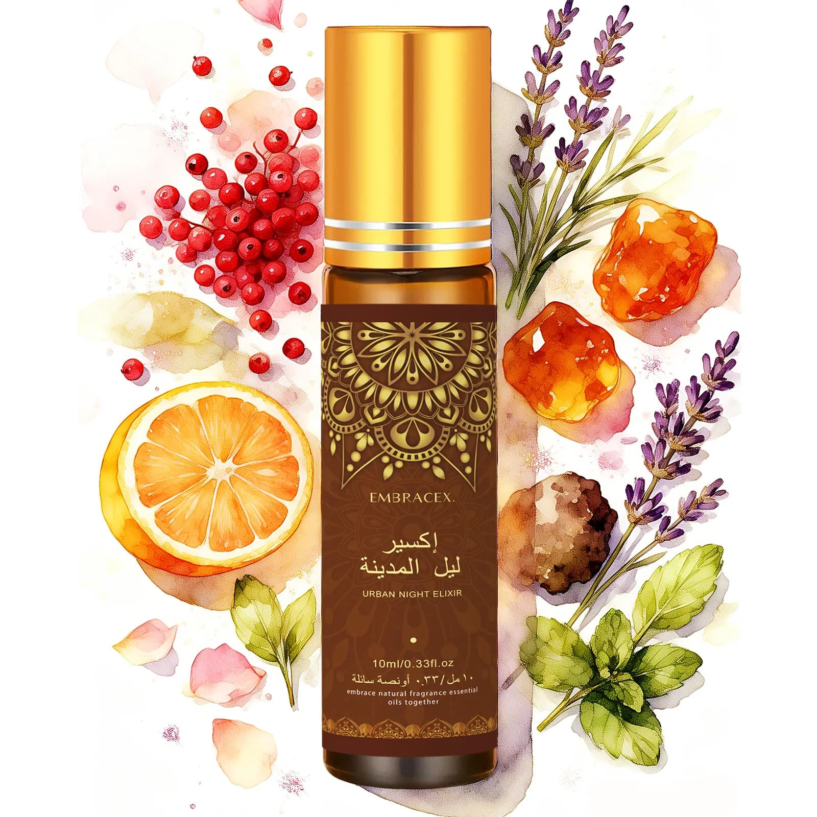 10ml Urban Night Elixir Roller Huile Essentielle إكسير ليل المدينة  Eid al-Adha Parfum Longue Durée 