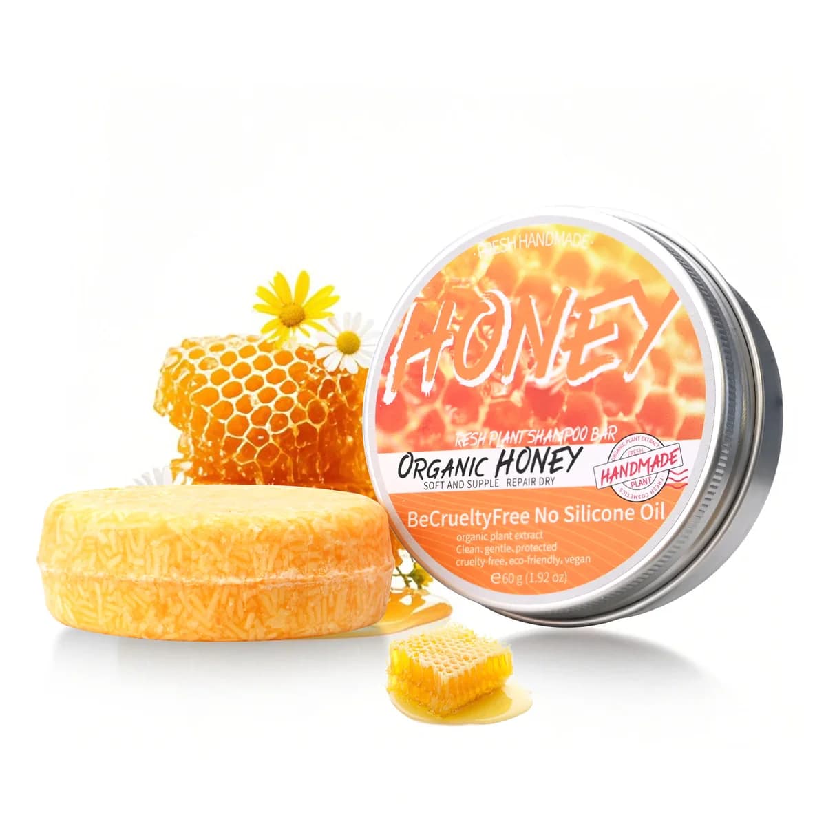 Shampoing au miel naturel, extrait d'essence végétale, shampoing rafraîchissant, poils doux, élimina