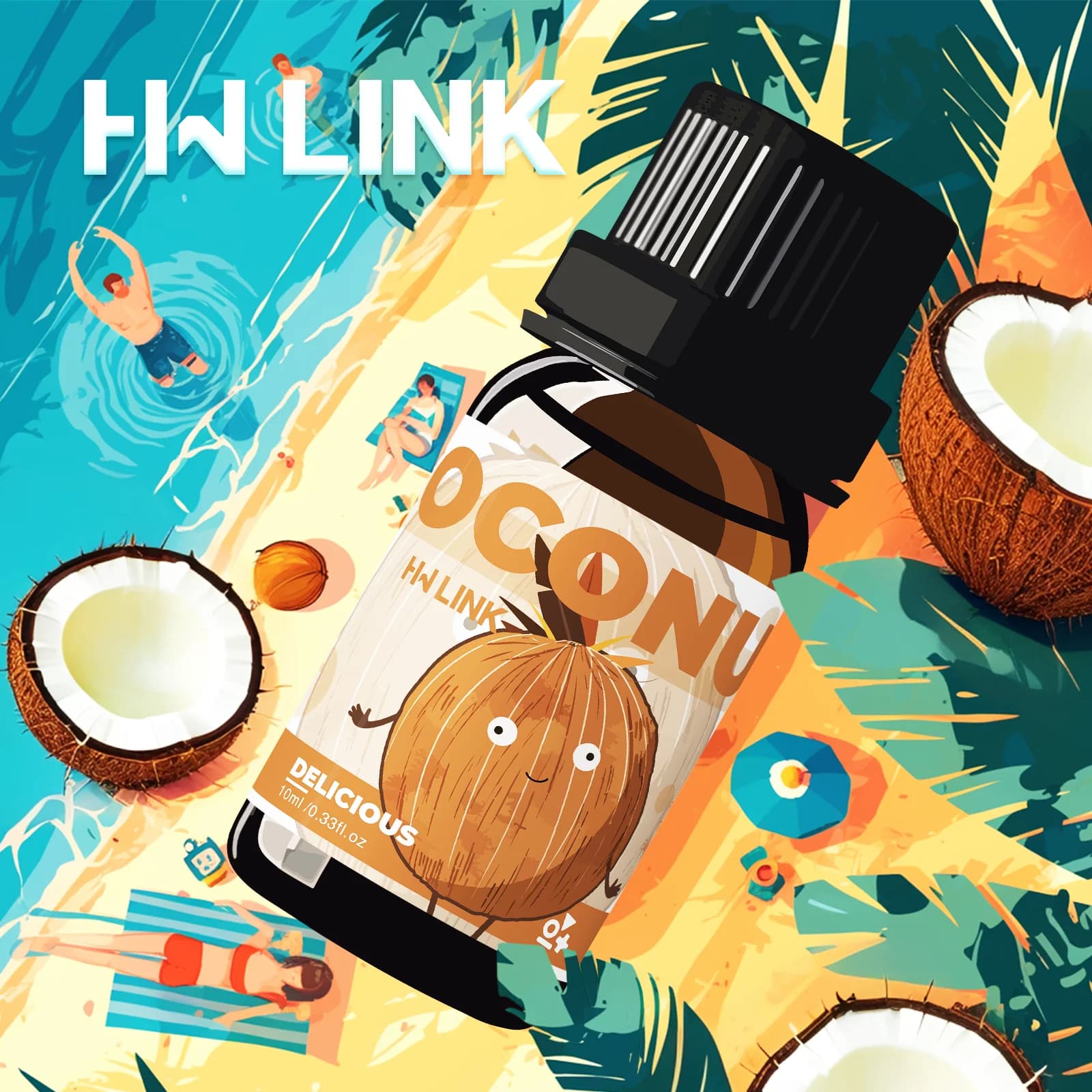 Huiles essentielles De noix De coco, 10ml, Noix De Coco Parfun, parfums De Coco, soins De la peau, h