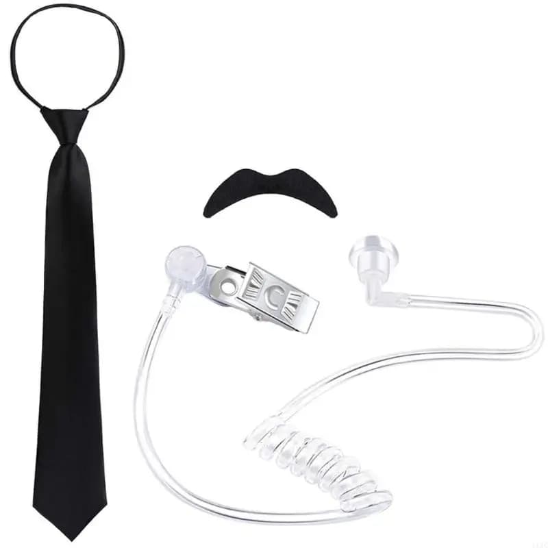 Costume cosplay garde sécurité, y compris l'écouteur verres noirs cravate cou