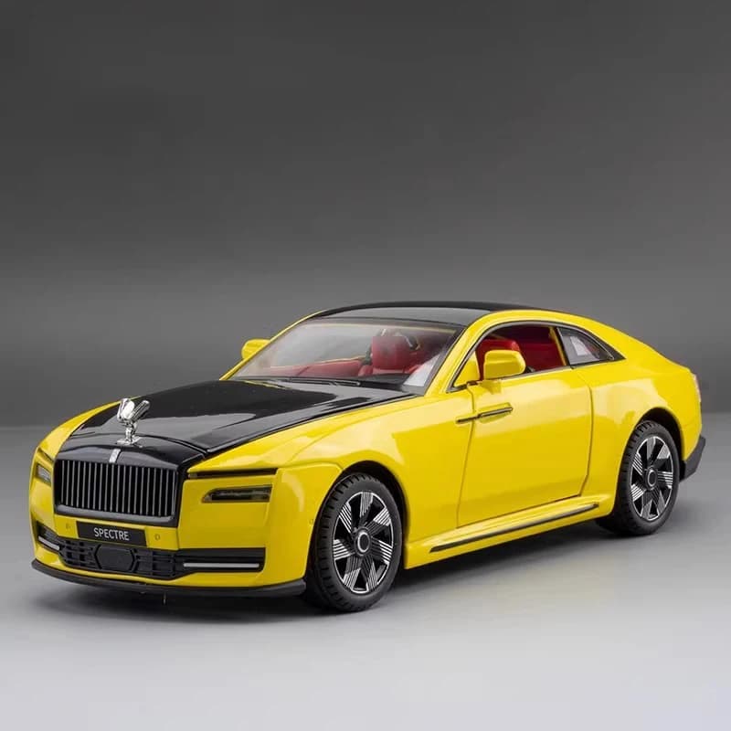 Modèle de voiture miniature Rolls Royce Spectre en alliage métallique 1:24, avec son et lumière, col