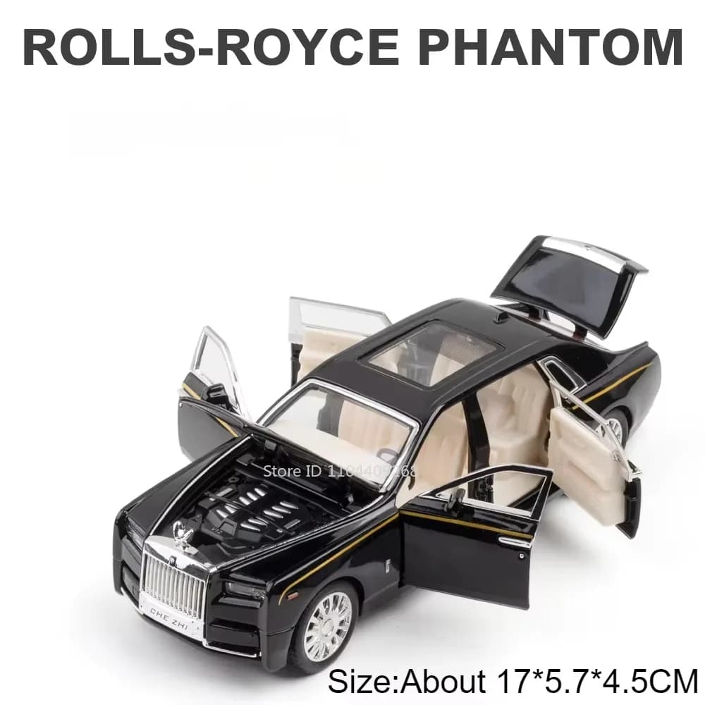 Modèle de voiture jouet Royce Dawn Phantom, échelle 1:32, son et lumière, portes rétractables, modèl