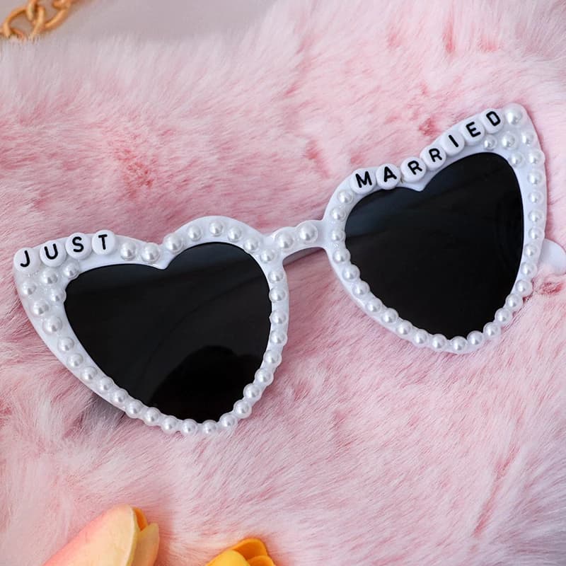 Perle Juste marié lunettes de soleil mari Femme douche nuptiale Nouveau-casé couple mariée marié M M