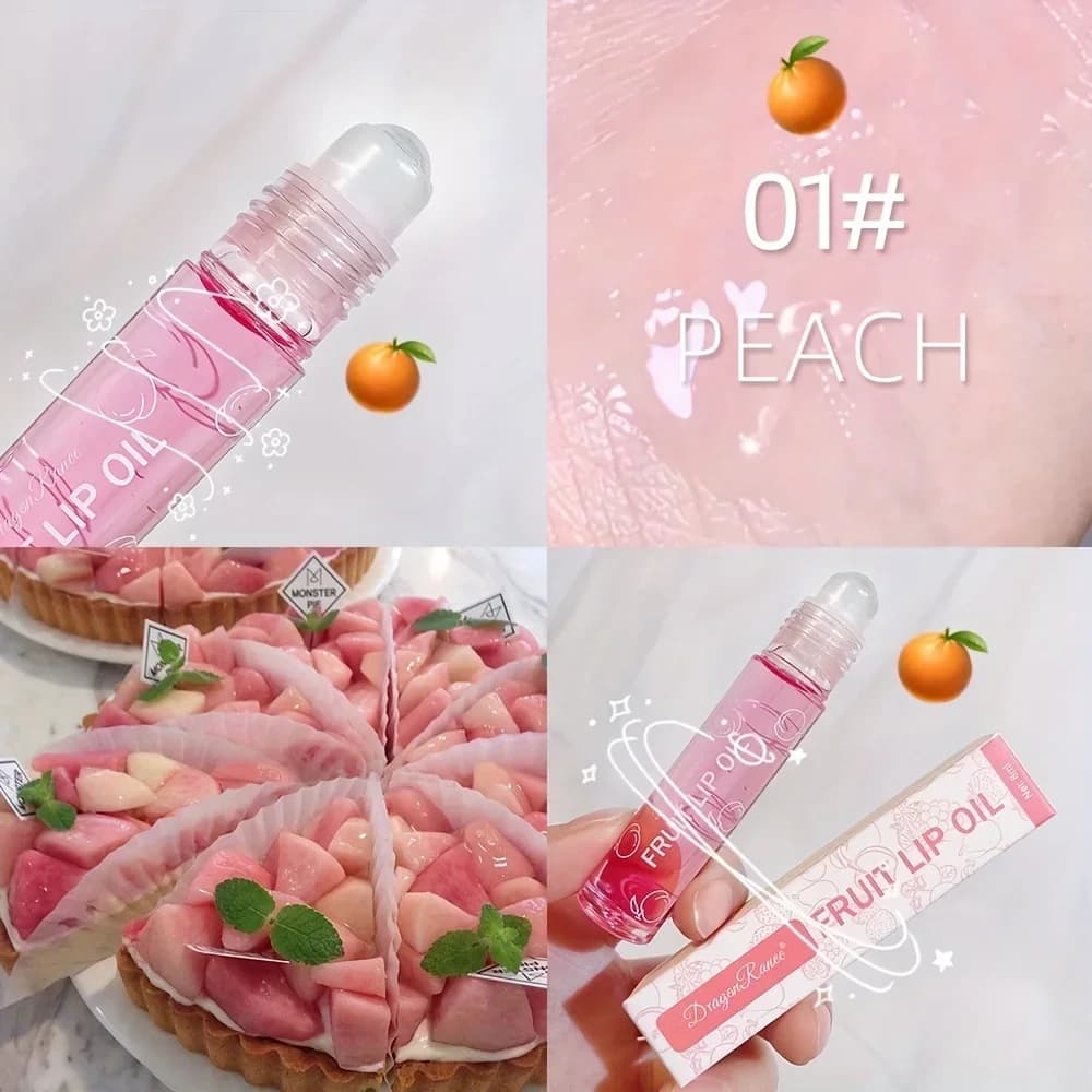 Baume à lèvres à bille aux fruits frais, maquillage hydratant, raisin clair, huile transparente, rou