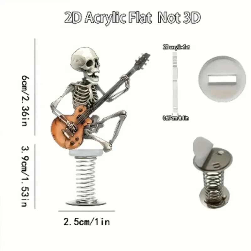 Ornements de voiture de guitare de crâne de Style Rock, balançoire de printemps, décoration créative