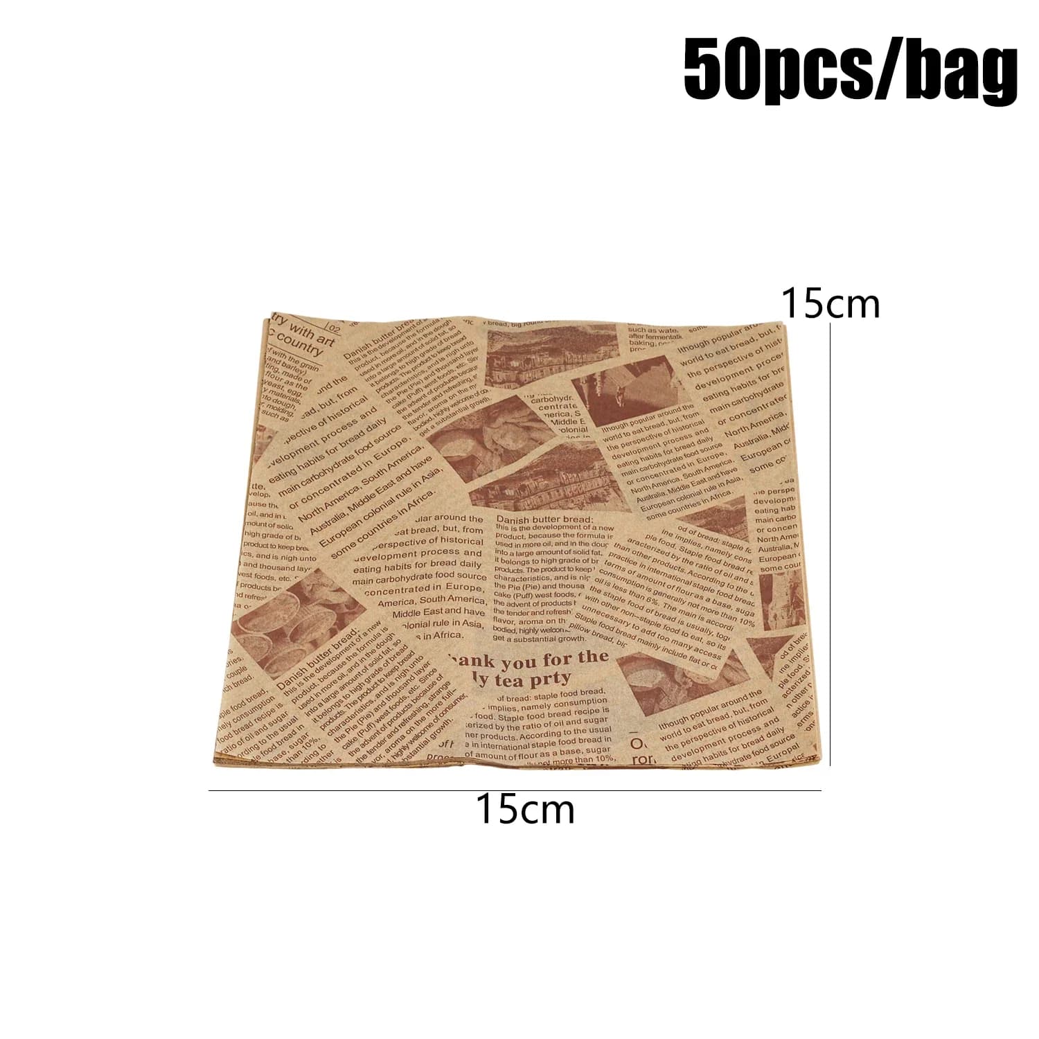 Feuille de papier résistante à l'huile, 50/100 pièces, papier d'emballage pour Sandwich alimentaire,