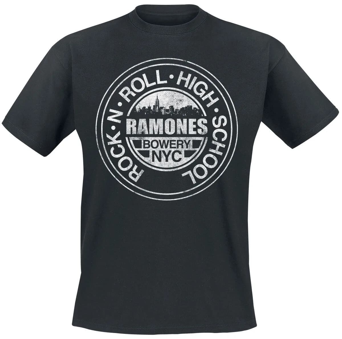 Ramones Rock N Roll High School NYC T-shirt en coton imprimé avec logo Punk Rock Streetwear unisexe 