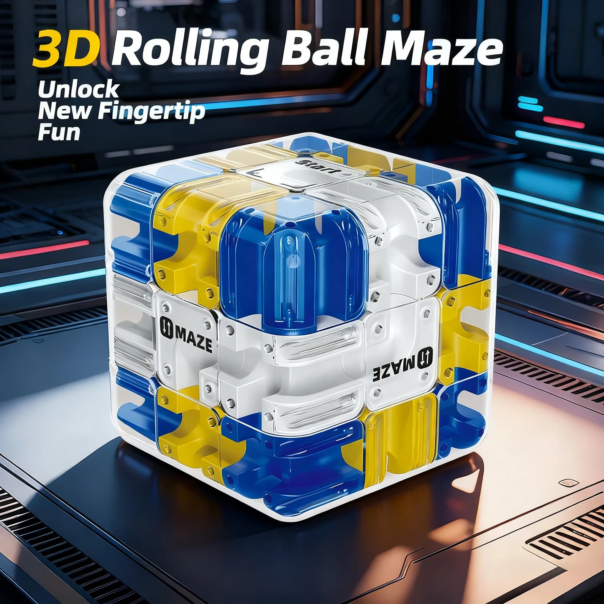 Cube magique roulant à billes 3D, labyrinthe pour enfants, jouet de fidélisation, pensée logique, so