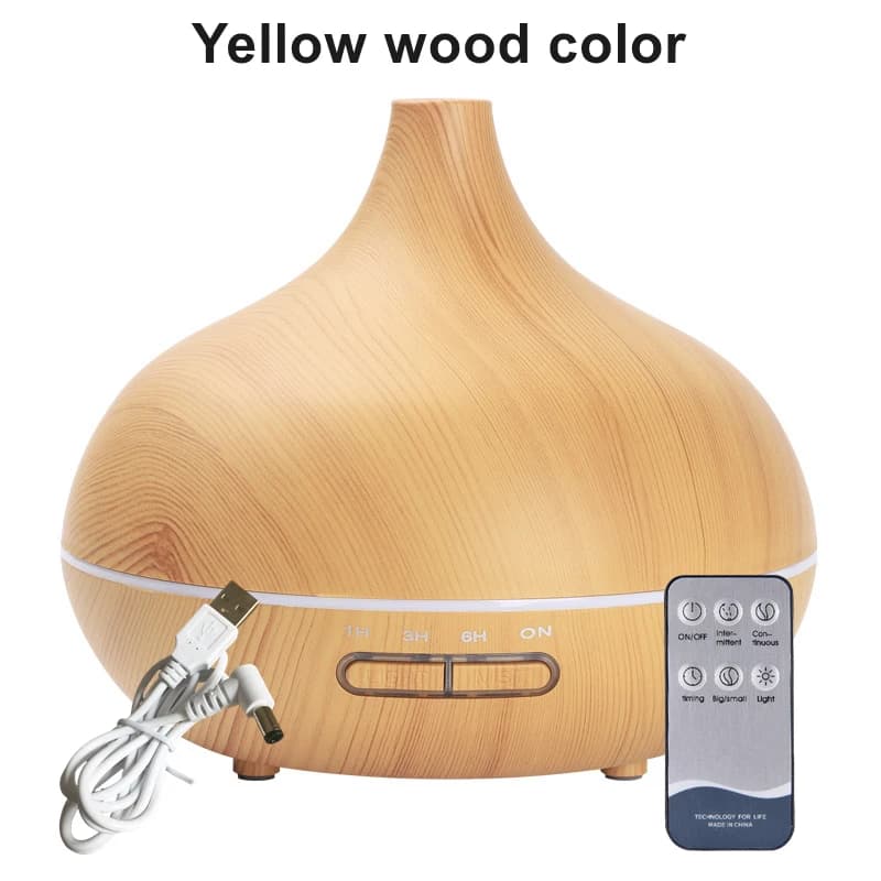Diffuseur d'arômes USB en bois, diffuseur d'huiles essentielles avec 7 lumières LED pour documents e