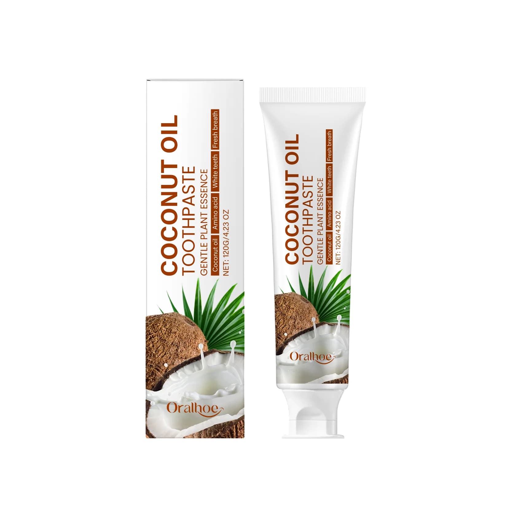 Dentifrice à l'huile de noix de coco, blanchiment des dents, élimine le tartre, nettoyage des taches