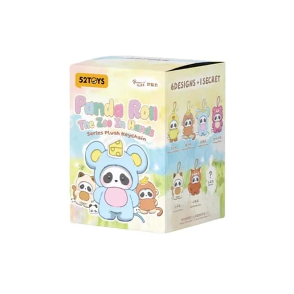 Panda Roll The Zoo In Hands Series Blind Box, figurine en vinyle et peluche de panda mignon, sac sur