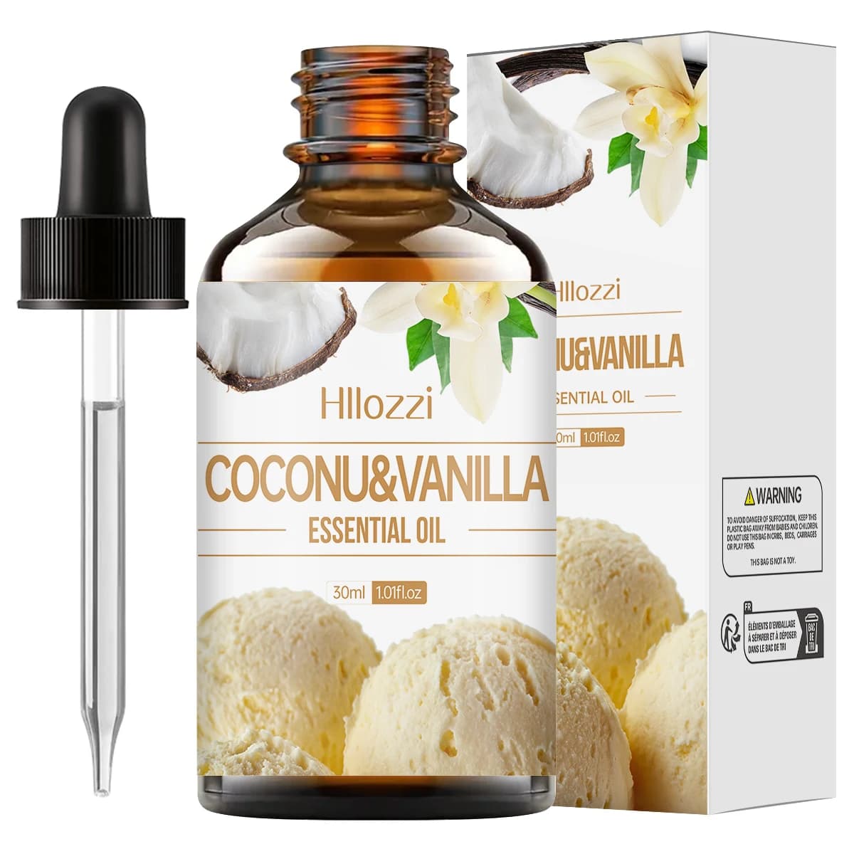 Huile essentielle de noix de coco et de vanille pour massage corporel, diffuseur d'aromathérapie, pa