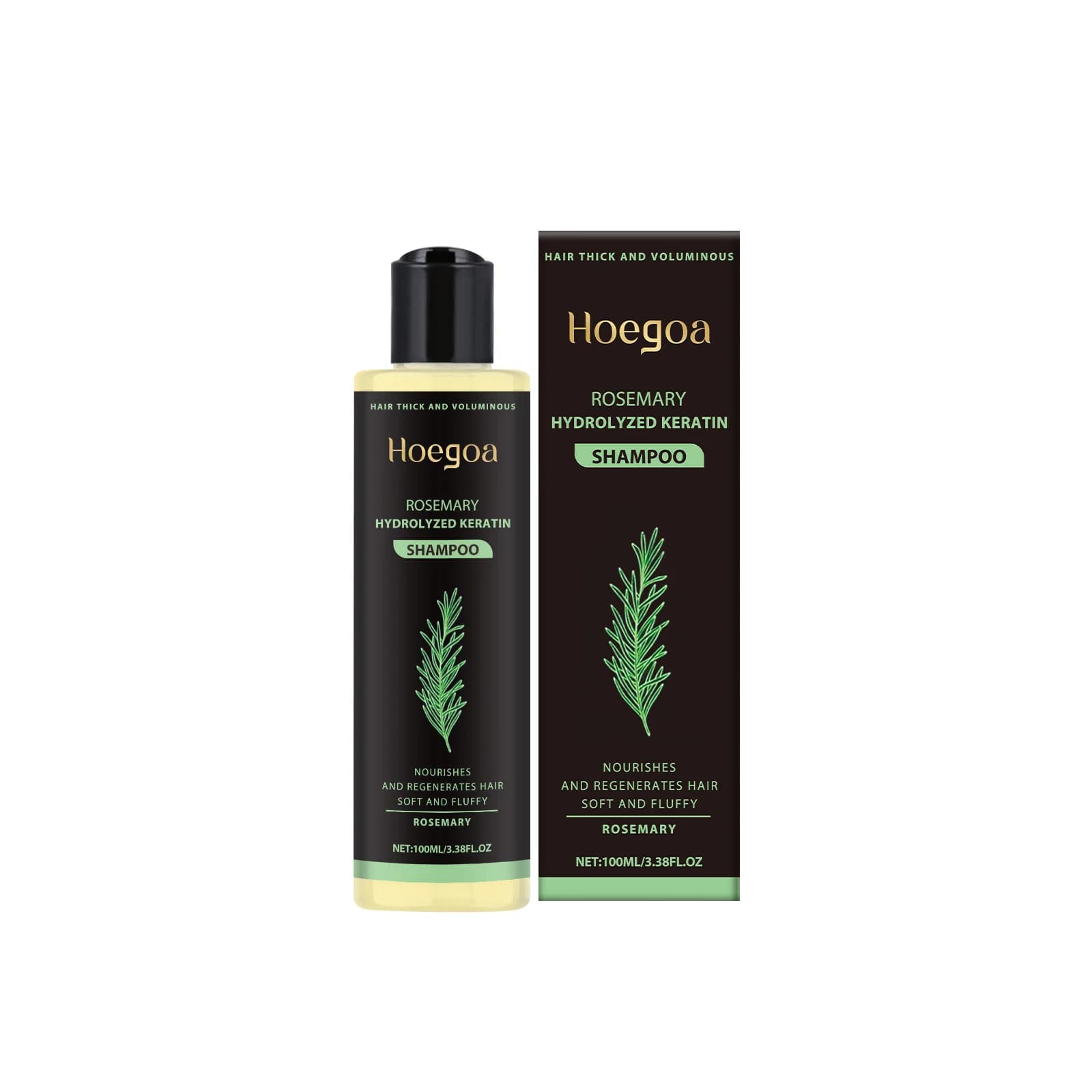 Hoegoa Shampooing capillaire au romarin Volumisant et épaississant Renforcement et contrôle de l'hui