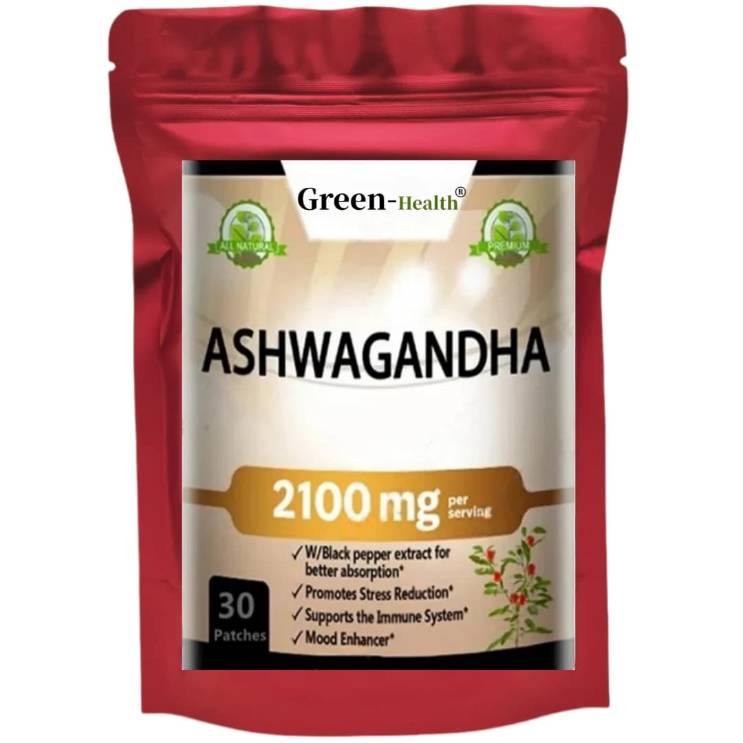 Patch biologique Ashwagandha 2100 mg de haute qualité, soulagement du stress, l'humeur et le soutien