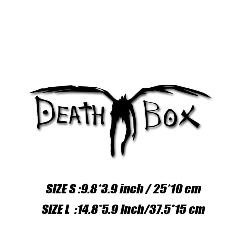 Autocollant "DEATH BOX", créatif et drôle pour les fans de dessins animés, autocollant de haute qual