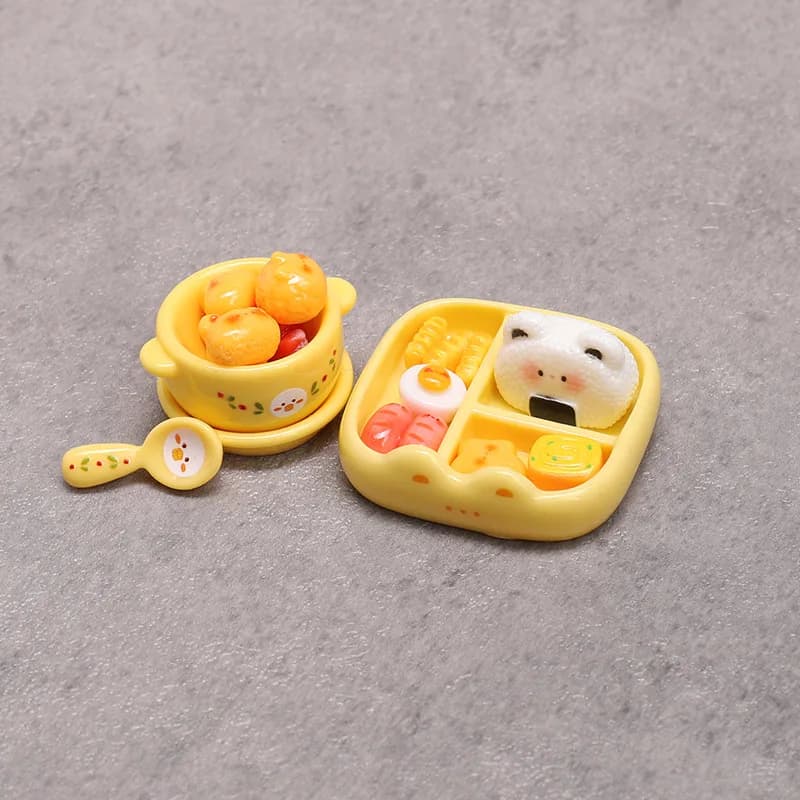Mini Simulation de dessin animé Bento, petit rouleau de riz et de légumes, ensemble de nourriture Mi