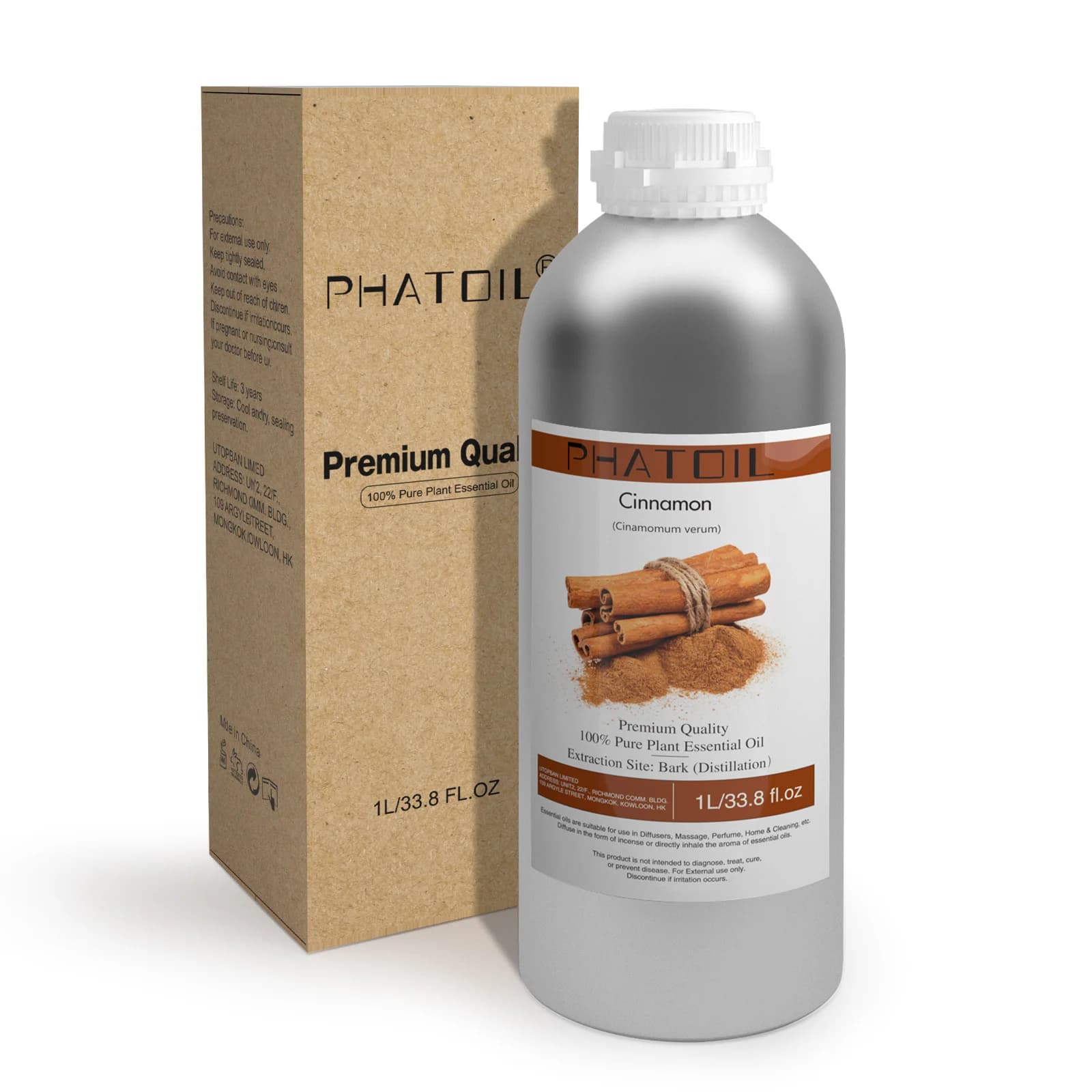 PHATOIL 1000ml huile essentielle Pure pour les soins de la peau menthe verte bergamote lavande Eucal