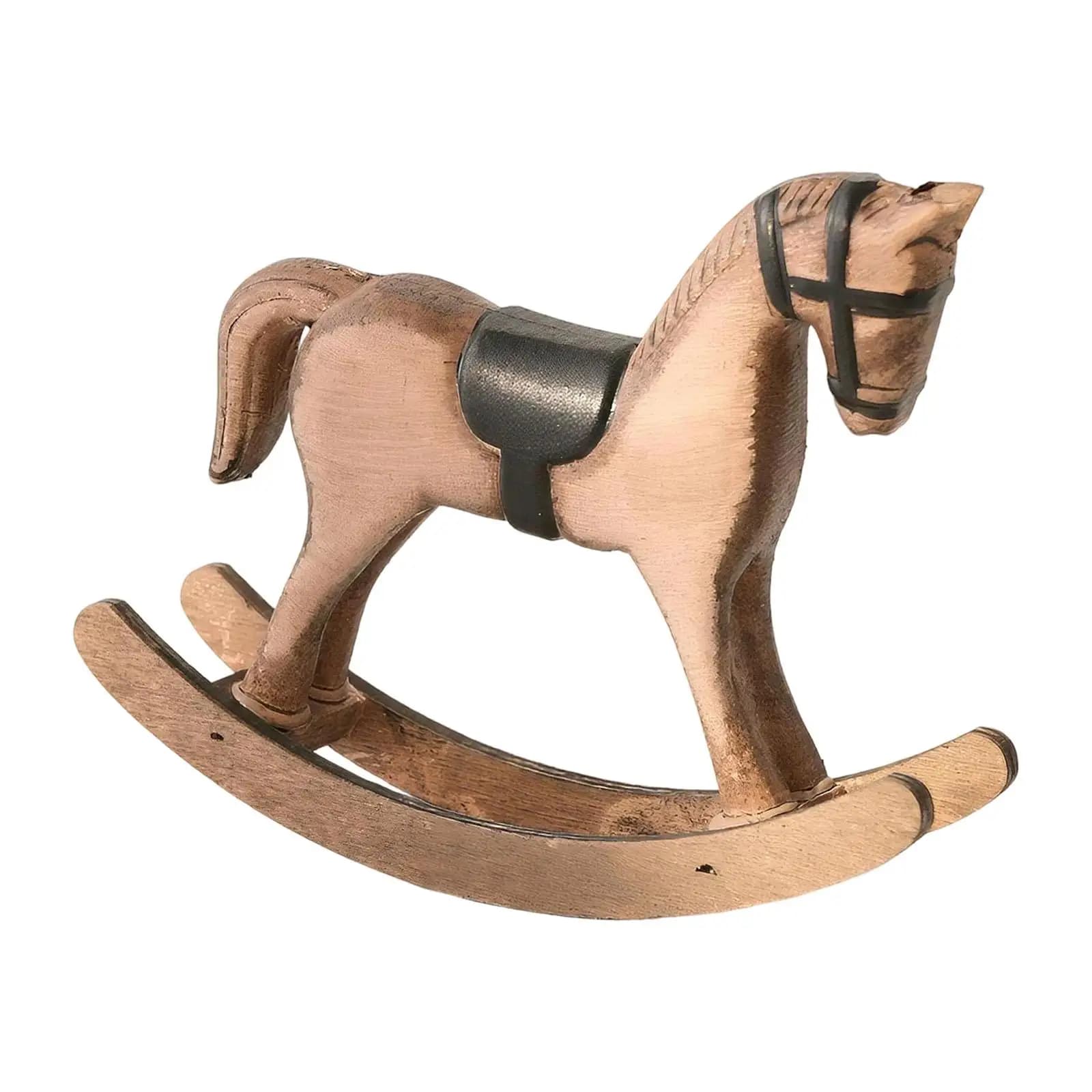 Décoration de cheval à bascule en bois, ornement de Statue de cheval en bois pour salon, bibliothèqu