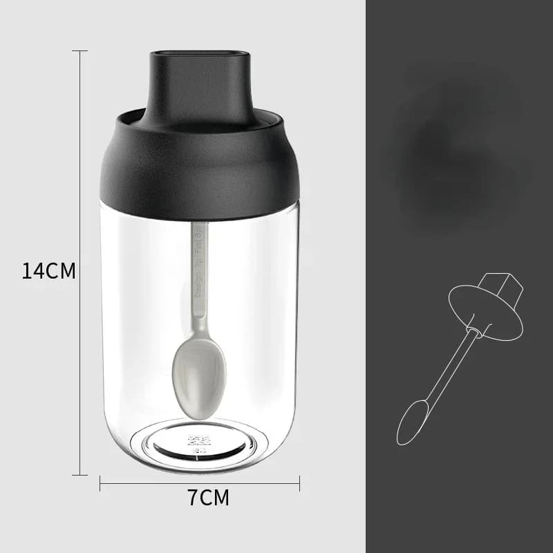 Bouteille d'huile de 250ML, résistante à l'humidité, avec couvercle, cuillère, pot à poivre, salière