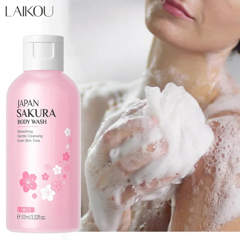 Gel douche LAIKOU Sakura, hydratation longue durée, parfum longue durée, mousse douce, produit de ne