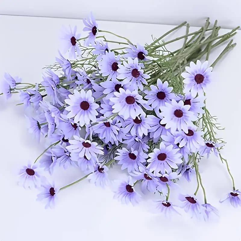 Bouquet de camomille artificielle violette à longue tige, fleurs de printemps et d'été pour la décor