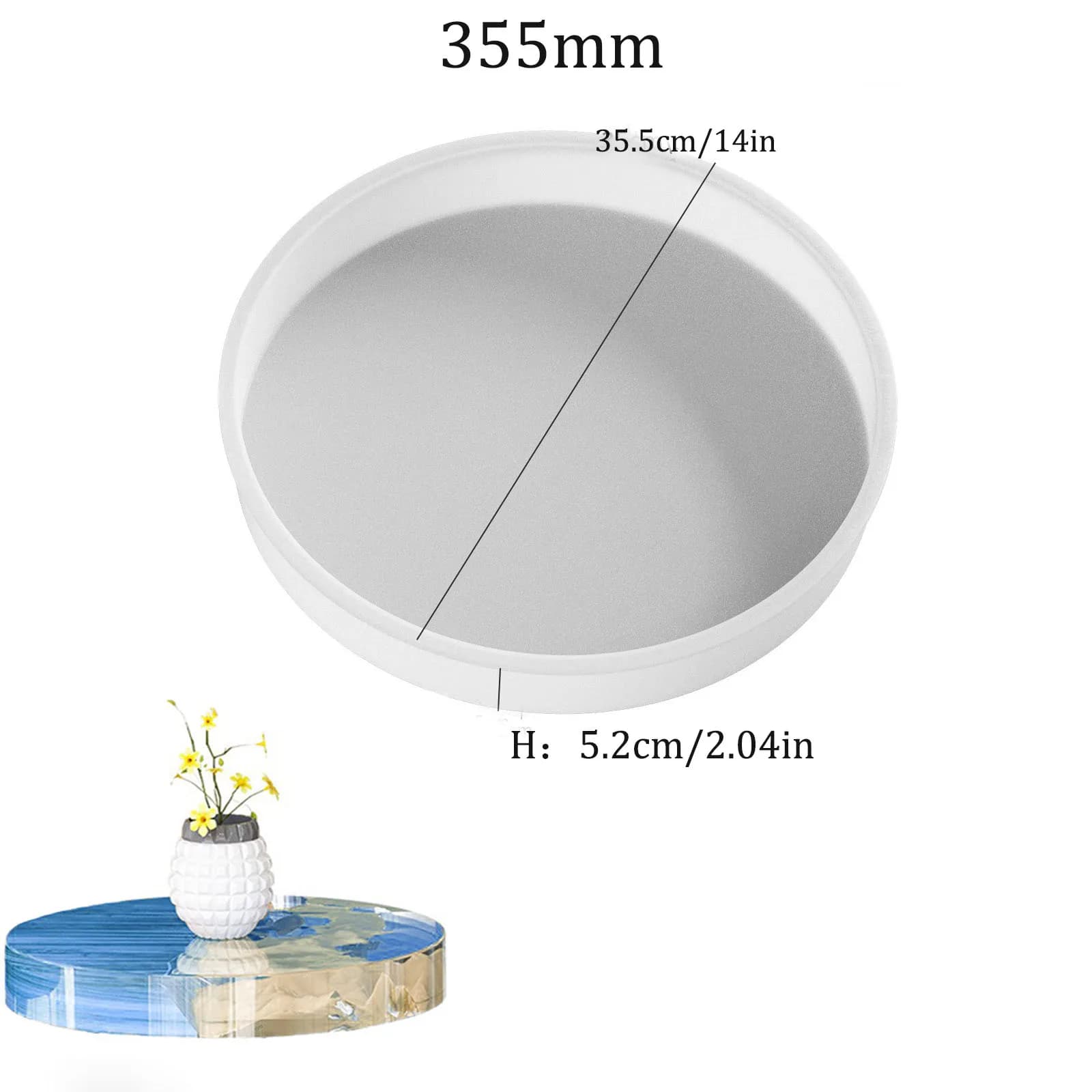 Moule de table de rivière circulaire en accent d'abeille, moule en silicone d'escalade en cristal de