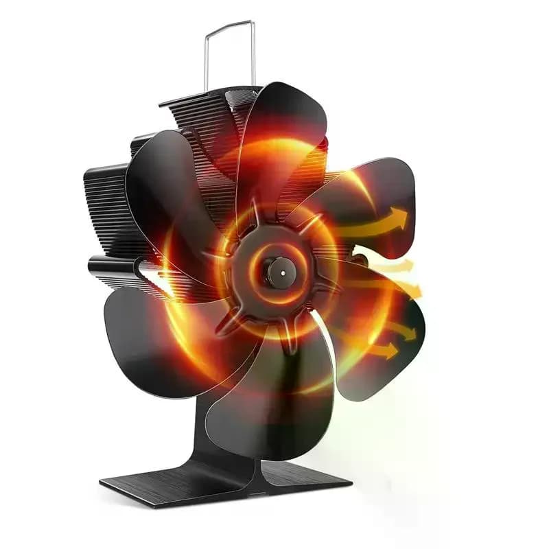 Ventilateur de cheminée à 6 pales, poêle auto-alimenté, pour brûleur à bois, ventilateur environneme