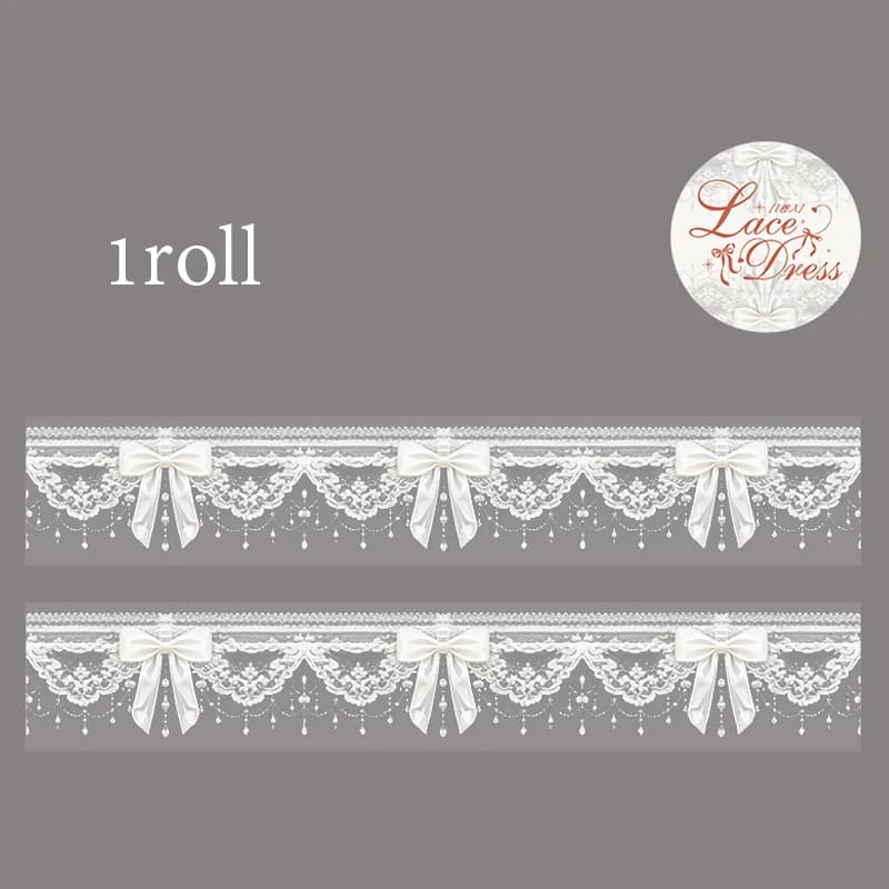 3 Rouleaux de Ruban Washi Imitation Dentelle Style Palais Français, Élégants Autocollants en Dentell