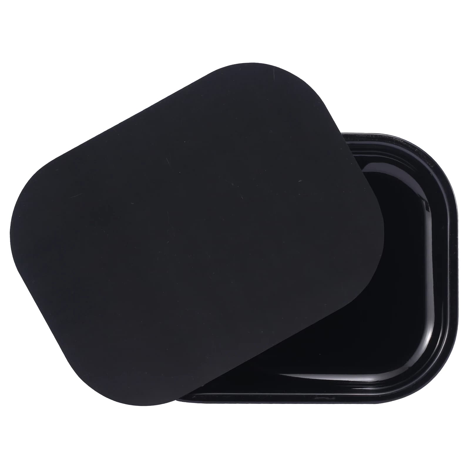 Plateau roulant en métal noir de 7 " x 5,5 " avec couvercle magnétique souple en PVC