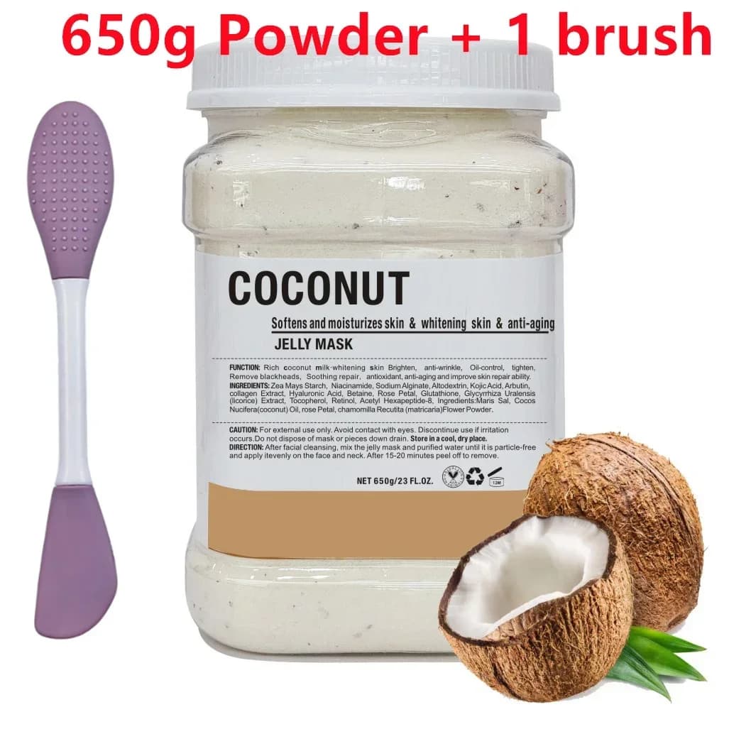 Masque hydratant pour le visage, acide hyaluronique, camomille, poudre avec brosse en Silicone, augm