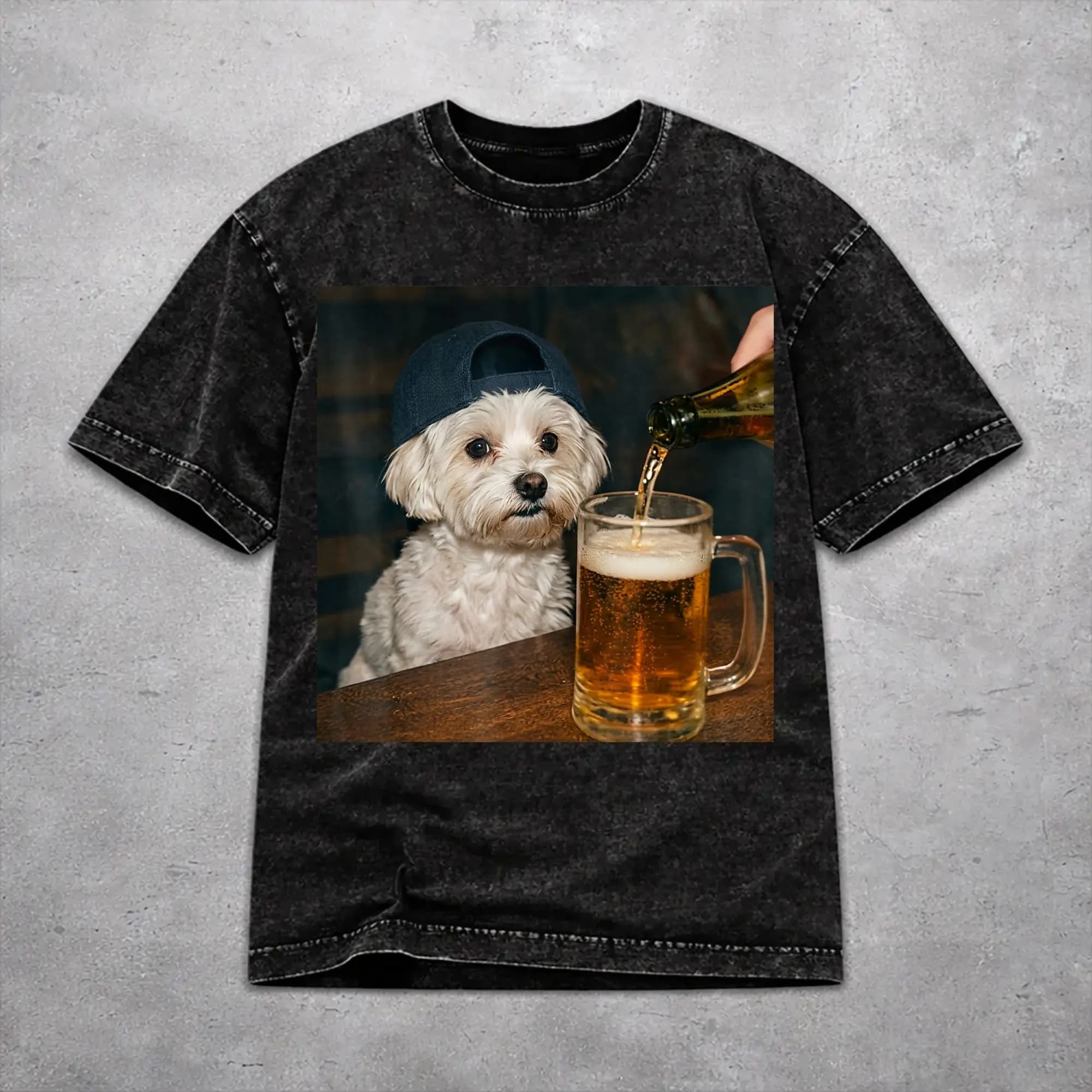 T-shirt humoristique Border Collie buvant de la bière, style vintage, pour hommes et femmes, 100% co