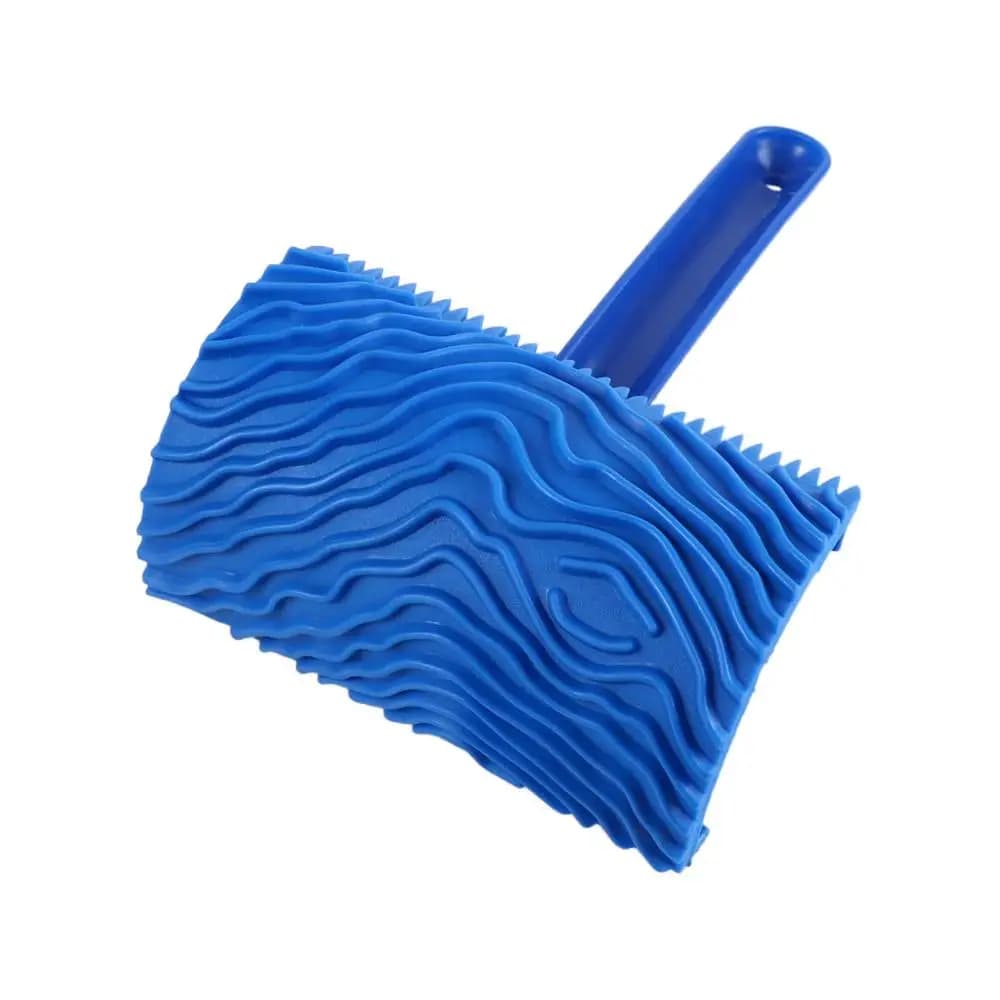 Rouleau de peinture en caoutchouc pour décoration moletée, brosse roulante à motif de bois empaistiq