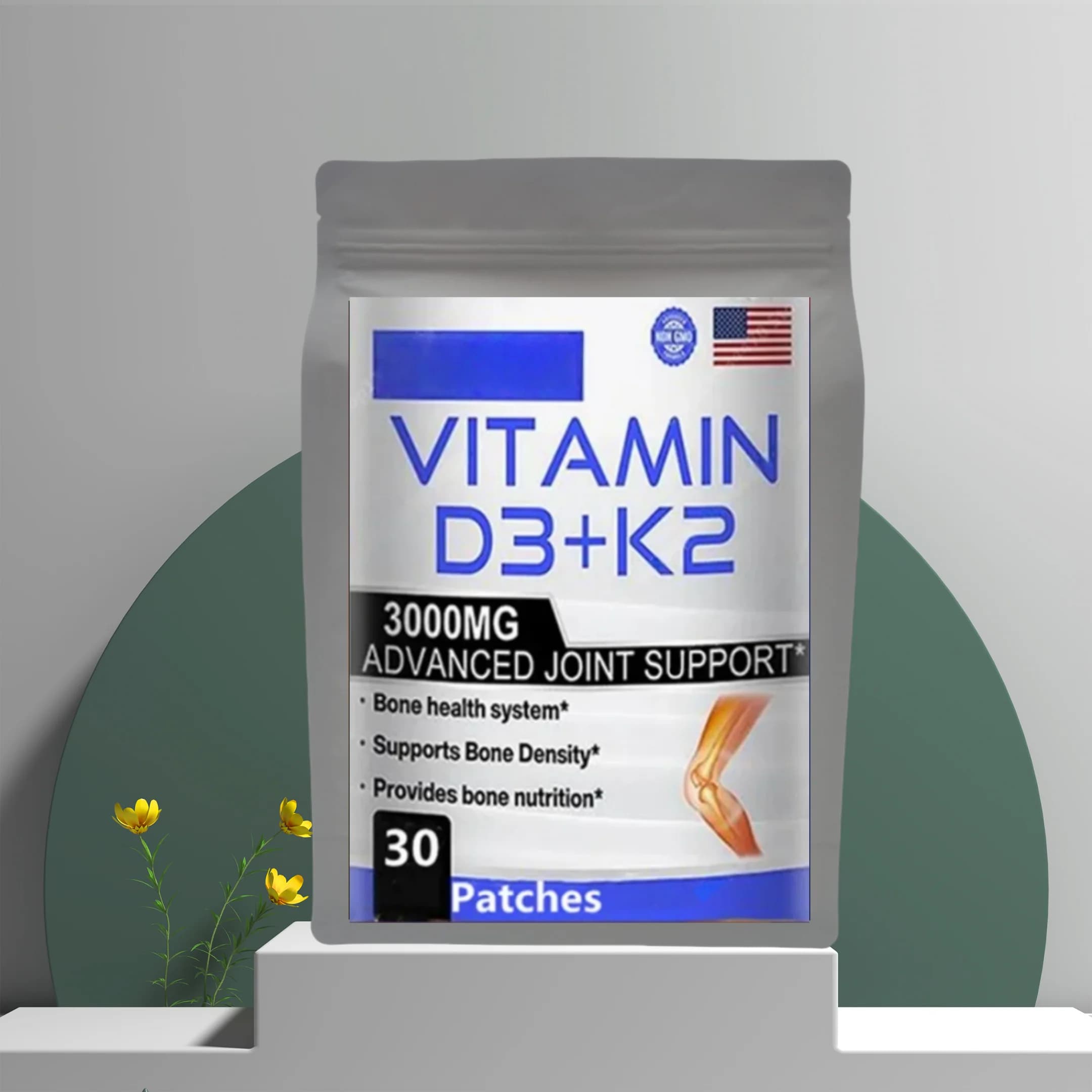 Patch à la vitamine D3 + K2, favorise l'absorption du calcium, le développement cardiovasculaire de 