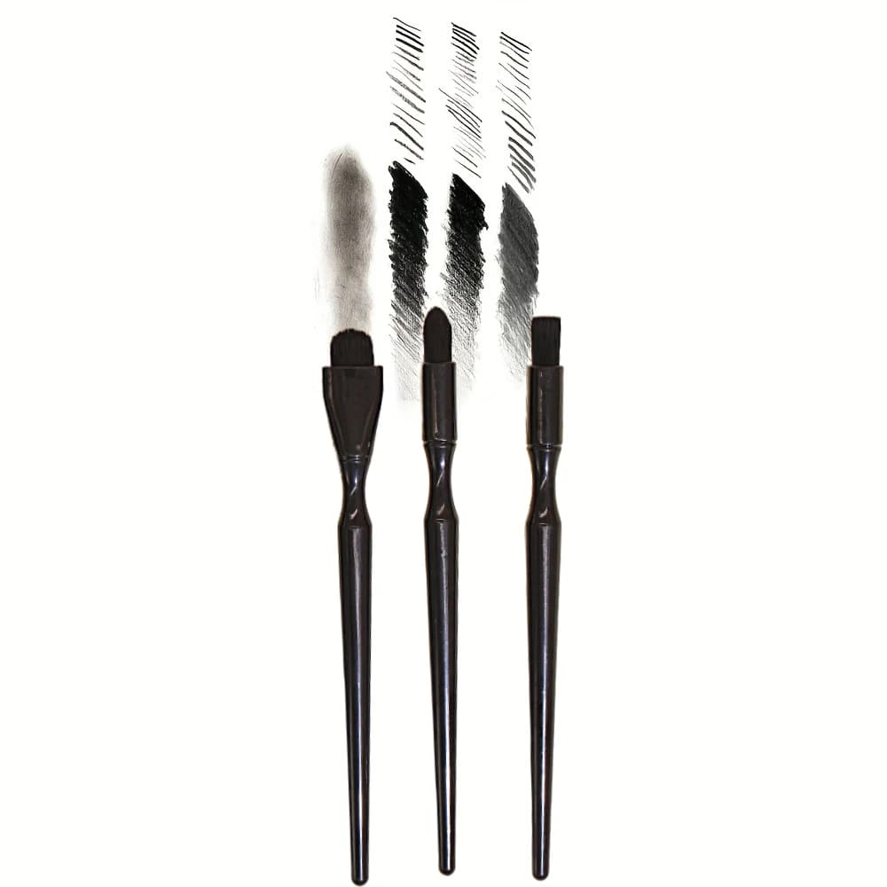 Pinceau de rendu noir, pinceau aquarelle durable pour charbon de bois, pastel et gaufrage – Idéal po