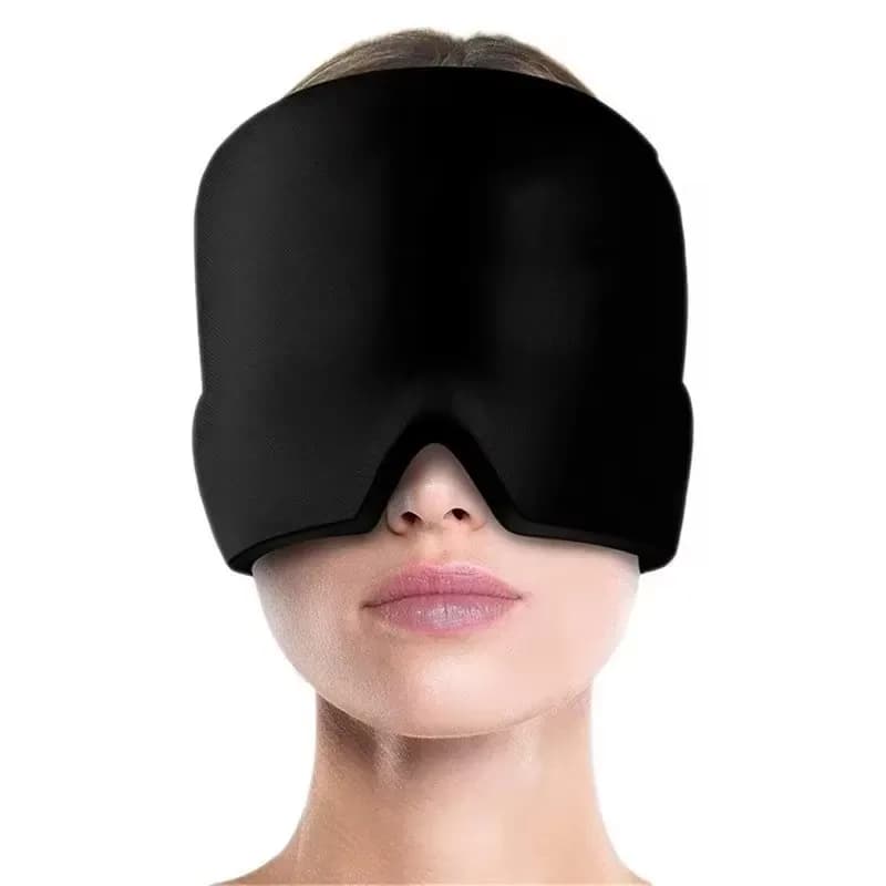 Casque de compression froide en gel pour soulager les migraines et les maux de tête, masque thérapeu