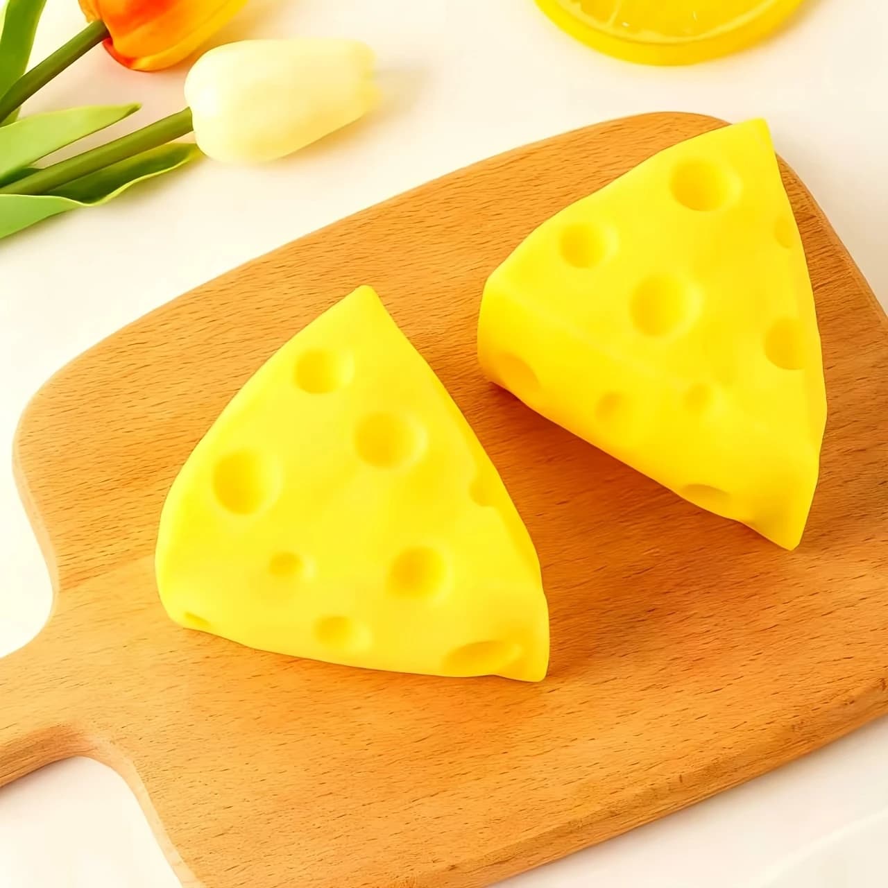 Jouet Squishy en Forme de Fromage à Remontée Lente, Mignon, Simulation de Fromage, Anti-Stress, Joue