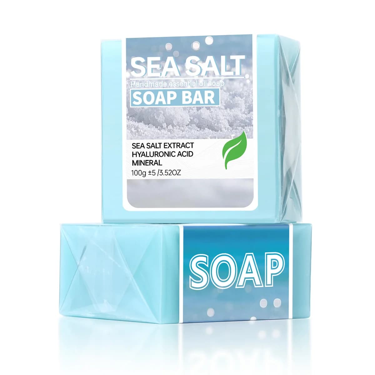 Savon aux huiles essentielles fait à la main au sel de mer, savon nettoyant et hydratant pour la pea