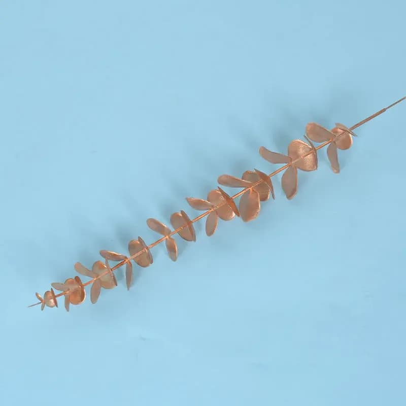 Plantes artificielles dorées chaudes, eucalyptus, ginkgo, houx, cuir chevelu, fleur, décoration de m