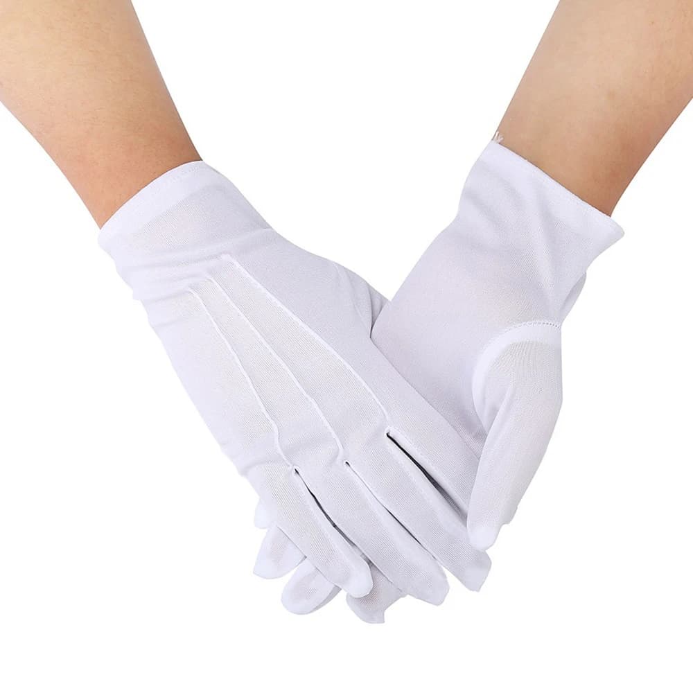 Gants Formels Blancs Classiques de Défilé pour Homme et Femme, Accessoire de Smoking, de Garde d'Hon