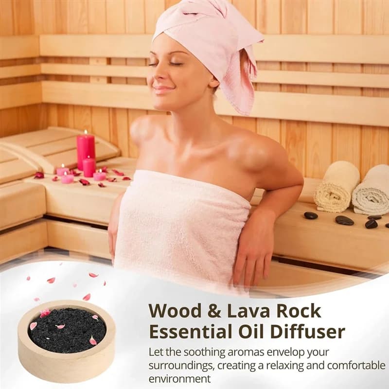 Diffuseur d'huiles essentielles de roche de lave en bois, aromathérapie naturelle pour Sauna, bureau