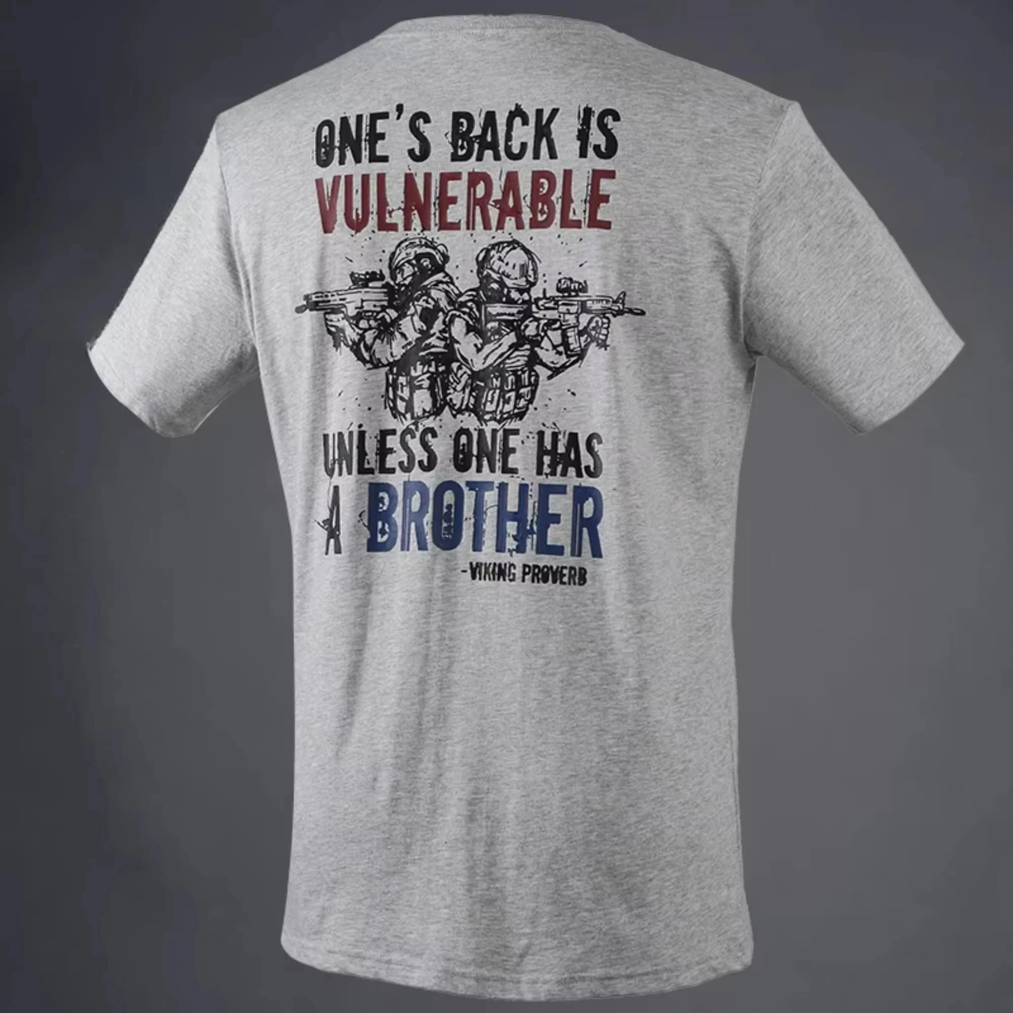 Nouveau T-shirt graphique Viking Proverb Brother Soldier 2026, Streetwear tactique militaire, T-shir