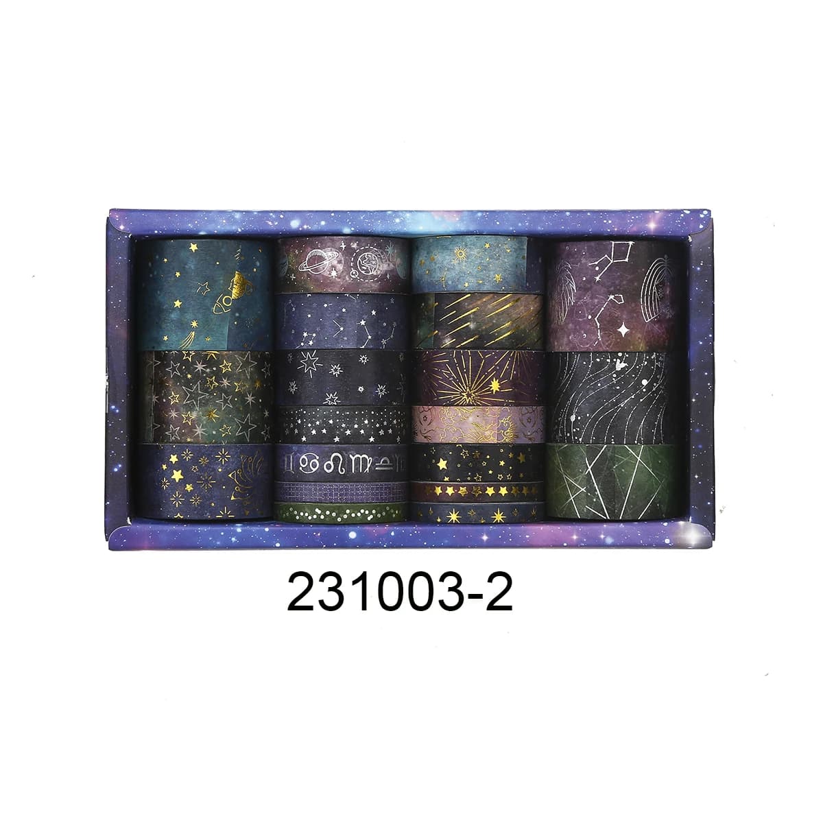 20 rouleaux de ruban Washi en feuille de papier à motif ciel étoilé, ruban décoratif à motif de cons