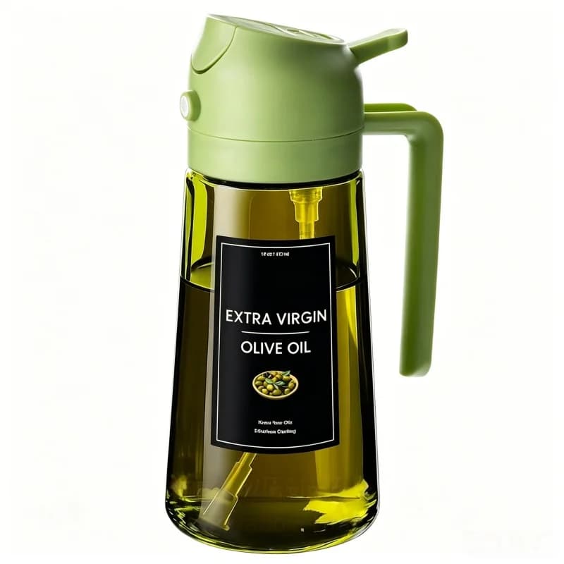 Distributeur d'huile d'olive 2-en-1 de 470 ml/16 oz – Pulvérisateur et verseur en verre pour la cuis